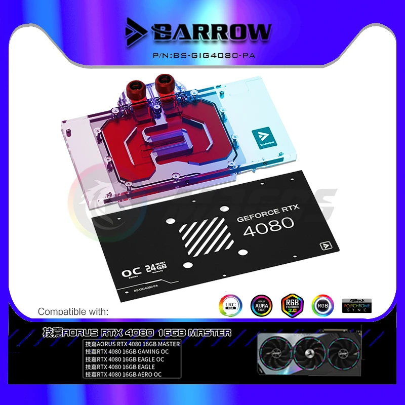 BARROW GPU Water Block สําหรับ - Rtx 4080 Water Cooling Block บทวิจารณ์และราคา