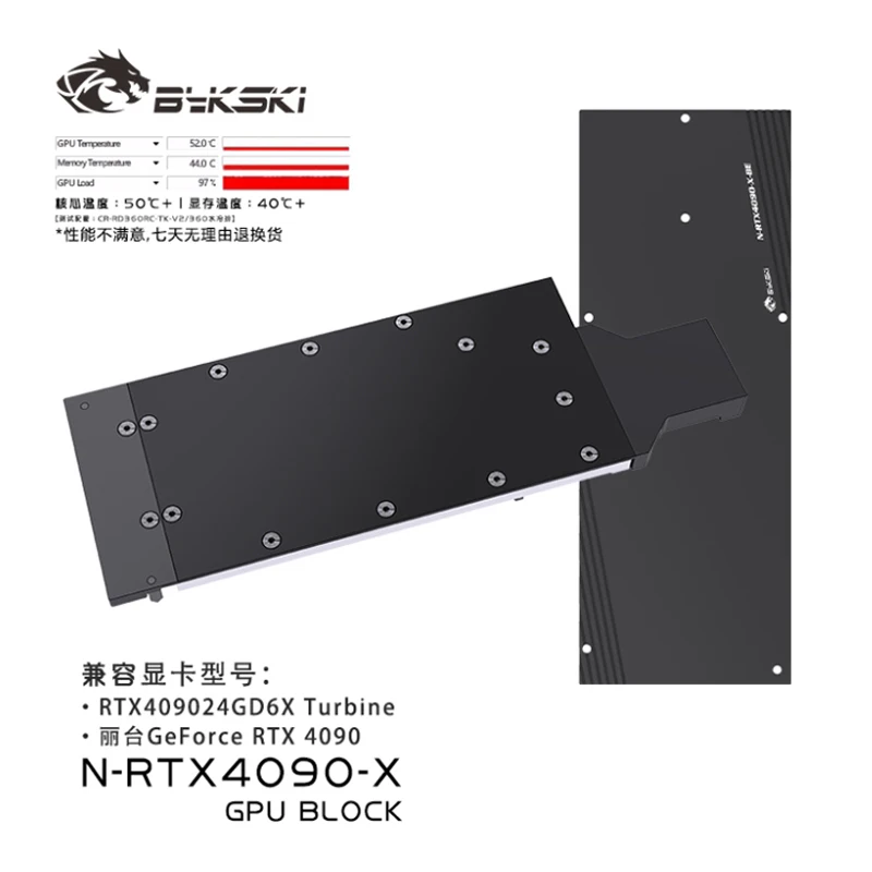 บล็อกน้ำสำหรับการ์ดจอ Bykski N - Rtx 4090 Water Block Full Cover บทวิจารณ์และราคา